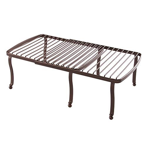 mDesign Porta Piatti e Porta Stoviglie – Scaffale Cucina Salvaspazio – Ripiani per ottimizzare gli spazi e sfruttare ogni centimetro – Allungabile – Acciaio rifinito in Bronzo - 6