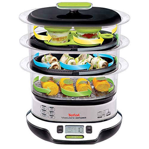 Tefal VS4003 Vitacuisine Compact  Vaporiera con Funzione Vitamine Plus, Display Digitale, Ricettario Incluso - 2