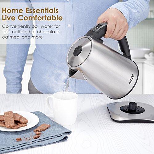 Aicok Bollitore Elettrico 6 Temperatura Regolabile(40°-100°) Bollitore in Acciaio Inox, 1.7L Bollitore da Acqua, Spegnimento Automatico, Thermally Insulated Handle, 2200W - 7