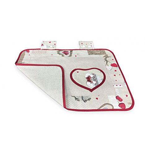tex family COPRIFORNO Copri Forno in Tessuto Fiore Holly Rosso - 2