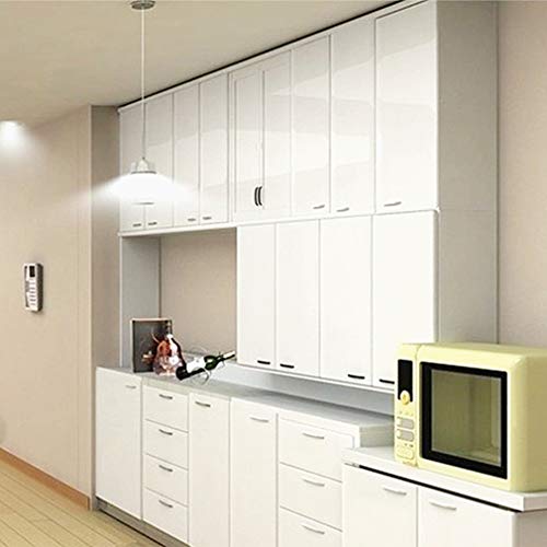 KINLO Adesivi carta per mobili 0.6M*5M(1 Rotolo) Bianco Nessuna colla PVC Impermeabile Adesivi mobili rinnovato mobili da cucina autoadesivo wall sticker per guardaroba - 2
