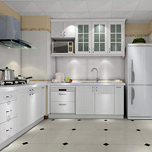 KINLO Adesivi carta per mobili 0.6M*5M(1 Rotolo) Bianco Nessuna colla PVC Impermeabile Adesivi mobili rinnovato mobili da cucina autoadesivo wall sticker per guardaroba - 6