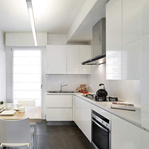 KINLO Adesivi carta per mobili 0.6M*5M(1 Rotolo) Bianco Nessuna colla PVC Impermeabile Adesivi mobili rinnovato mobili da cucina autoadesivo wall sticker per guardaroba - 9