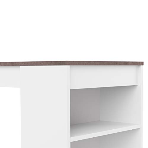 Symbiosis Ramsay , Tavolo Bar, Bianco (Mat /Béton), 115 x 50 x 102.7 cm - 7