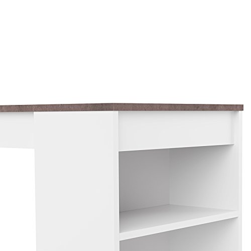 Symbiosis Ramsay , Tavolo Bar, Bianco (Mat /Béton), 115 x 50 x 102.7 cm - 9