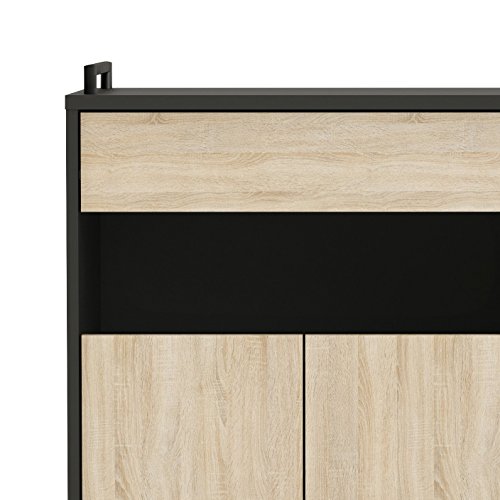 13Casa – Cracco A9 – Carrello. Dim: 80x40x76,5 h cm. Col: Rovere, Nero. Mat: Melamina. - 7