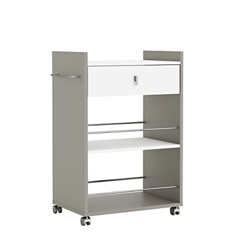 13Casa – Bastianich A3 – Carrello. Dim: 59,4×39,7×89,5 h cm. Col: Bianco, Grigio. Mat: Melamina. - 2