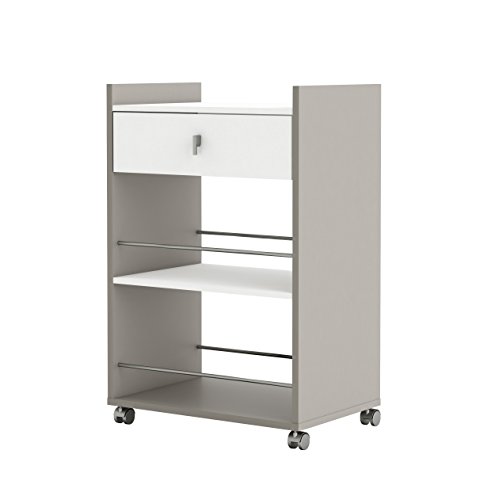 13Casa – Bastianich A3 – Carrello. Dim: 59,4×39,7×89,5 h cm. Col: Bianco, Grigio. Mat: Melamina. - 4