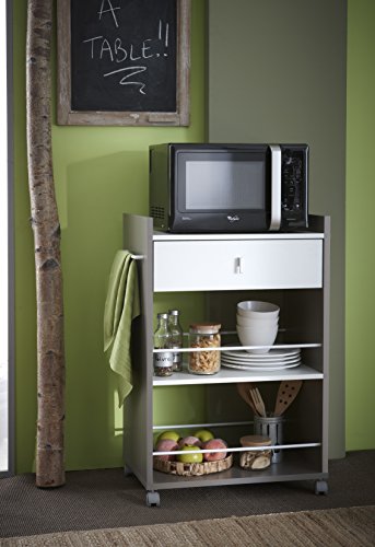 13Casa – Bastianich A3 – Carrello. Dim: 59,4×39,7×89,5 h cm. Col: Bianco, Grigio. Mat: Melamina. - 6