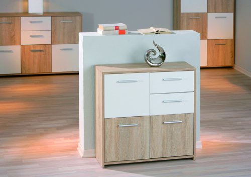 Links – Ischia C2 – Buffet. Dim: 77x30x77 h cm. Col: Rovere, Bianco. Mat: Nobilitato. - 2