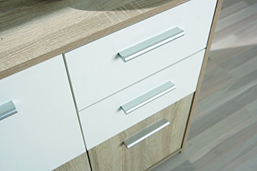 Links – Ischia C2 – Buffet. Dim: 77x30x77 h cm. Col: Rovere, Bianco. Mat: Nobilitato. - 4