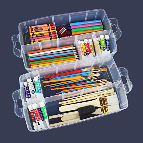 Scatola Portaoggetti In Plastica a 3 Ripiani da Kurtzy- Per Riporre & Organizzare Bobine Filo Cucito Ricamo Perline Forniture Make-Up Smalti Unghie Accessori Gioielli & Artigianato- 30 Scomparti - 5