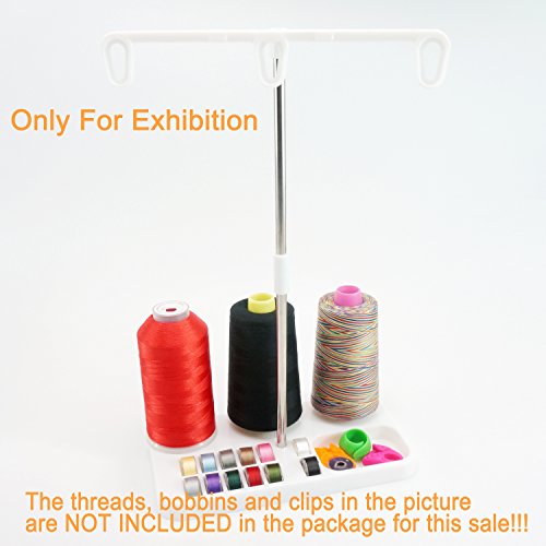 New brothread Supporto del Basamento Bobine Filo – 3 Bobine Stand di Filo per Ricamo, Cucito, Quilting e serger Macchina – Tre Colori per Le scelte – Bianco - 3