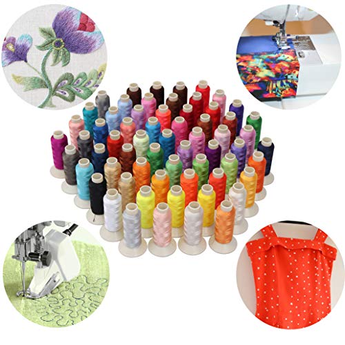 Poliestere Filo Macchina da Cucire (63 Rocchetti) – Filo per Cucire per Brother, Janome,Singer Ricami e Cuciture Macchina,Quilting,Ricamo,Cucito- (Ogni Rocchetti – 183 M / 200 Y) - 4