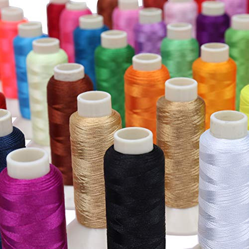 Poliestere Filo Macchina da Cucire (63 Rocchetti) – Filo per Cucire per Brother, Janome,Singer Ricami e Cuciture Macchina,Quilting,Ricamo,Cucito- (Ogni Rocchetti – 183 M / 200 Y) - 6