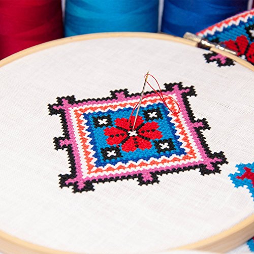 3 Pezzi Cerchio di Bambù per Ricamo Cerchi per Punto Croce Set d’Anelli per il Cucito Pratico d’Arte Craft, 3 Dimensioni - 6