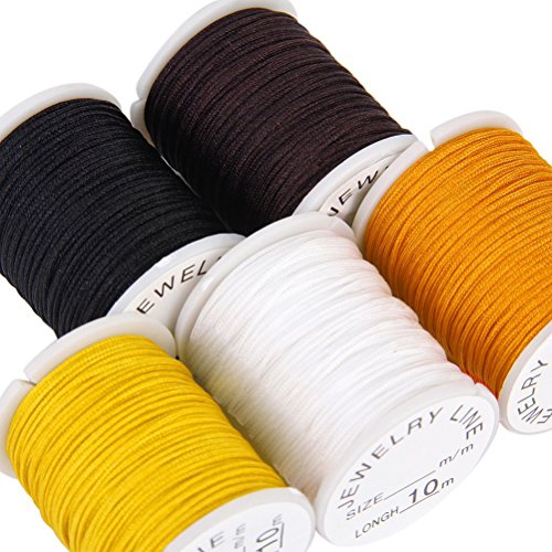 OUNONA 10 colori 0.8mm Spaghi e fili per lavorazione perline Cotone Cerato Cavi Stringhe Corde per Mestiere DIY Braccialetto Rendendo - 2