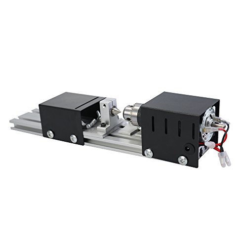 KKmoon 100W Mini Tornio per Legno DIY Rettifica e lucidatura Perline Lavorazione del Legno Lucidatura Trapano Utensile Rotante 12-24VDC - 2