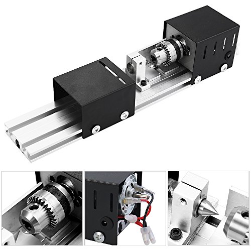 KKmoon 100W Mini Tornio per Legno DIY Rettifica e lucidatura Perline Lavorazione del Legno Lucidatura Trapano Utensile Rotante 12-24VDC - 5