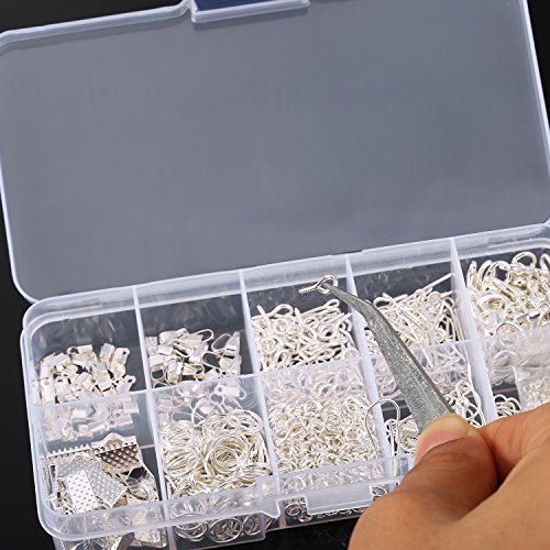 Pangda Kit Creazione Gioielli Kit Riparazione Gioielleria Lavorazione di Gioielli e Strumenti Kit di Principiante Include Pinza, Pinzette, Risultati Argento e Filo - 8