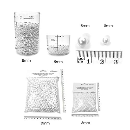 Perline sfuse in plastica, 1000 pezzi, ottima lavorazione, perline decorative, senza foro, da 5-8 mm, colori vari, Plastica, S-dpl-5mm-43, 5 mm - 7