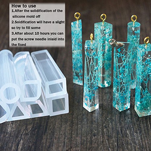 VitasemcepliSet 10 Stampo Silicone Resina per Ciondoli Pendente e gioelli stampo cristallo di fai da te Perfetto per Lavorazione Perline e Creazione gioielli e alle persone di hobby creativi - 7