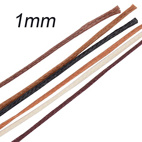 BETESSIN 50m x 6 Rotoli Filo Cerato 150D/1mm Corda Cavo Cordino per Cuoio Perline Collane Braccialetti Artigianato Borse Portafoglio (6 Colori) - 2