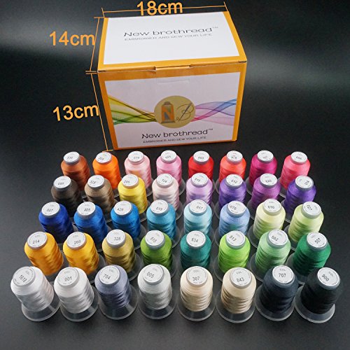New brothread 40 Brother Colori poliestere filo di ricamo macchina 500M(550Y) / bobina Per Brother / Babylock / Janome / Singer / Pfaff ricami e cuciture macchina - 2