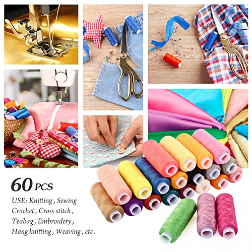 SOLEDì Kit da Cucito Fili Cucito 60 Colori con 16 Aghi e 2 Infila Aghi per Cucire a Macchina e Cucire a Mano Usato per Vestiti da Cucire – Quilting – Ricamo – Cucito - 5