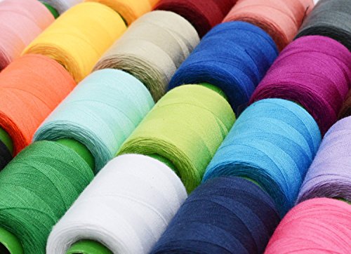 REKYO Couture De Fil Bobine 24 Couleurs Assorties 800 Yards Chaque Fil Moulinet, Fil Polyester / Fil De Broderie / Surjeteuse Fil Kit Pour Machine À Coudre Et Couture Main - 6