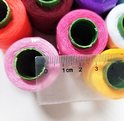 REKYO Couture De Fil Bobine 24 Couleurs Assorties 800 Yards Chaque Fil Moulinet, Fil Polyester / Fil De Broderie / Surjeteuse Fil Kit Pour Machine À Coudre Et Couture Main - 8