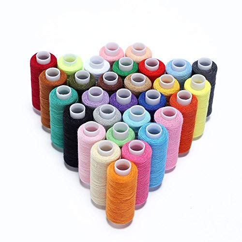 Hamhsin, set da cucito da 30 bobine di filo multiuso in poliestere, ognuna da 228,6 m per cucire a mano o a macchina - 2