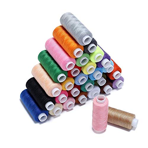 Hamhsin, set da cucito da 30 bobine di filo multiuso in poliestere, ognuna da 228,6 m per cucire a mano o a macchina - 4