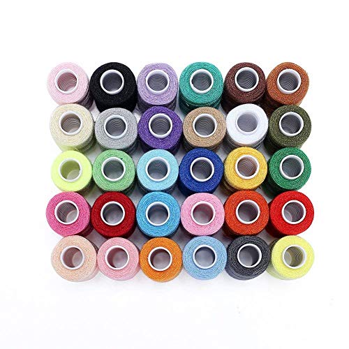 Hamhsin, set da cucito da 30 bobine di filo multiuso in poliestere, ognuna da 228,6 m per cucire a mano o a macchina - 5