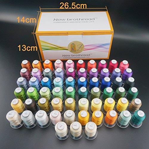 New brothread 63 Brother Colori poliestere filo di ricamo macchina 500M (550Y) / bobina Per Brother / Babylock / Janome / Singer / Pfaff ricami e cuciture macchina - 2