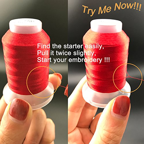 New brothread 63 Brother Colori poliestere filo di ricamo macchina 500M (550Y) / bobina Per Brother / Babylock / Janome / Singer / Pfaff ricami e cuciture macchina - 4