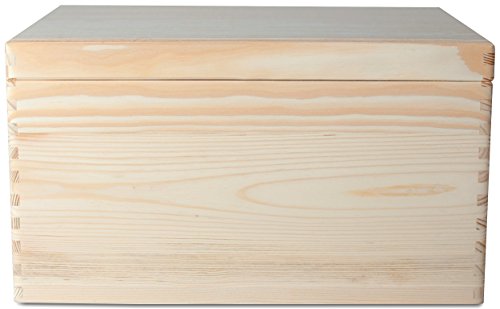 Creative Deco XXL Grande Scatola Legno con Coperchio | L40 x P30 x H24 cm | Scatole con Maniglie Cassetta Conteniore Portaoggetti Portagiochi Cofanetto | Perfetta per Decoupage Documenti e Attrezzi - 3