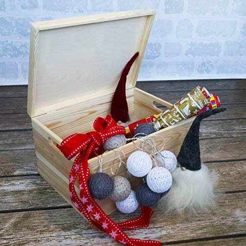 Creative Deco XXL Grande Scatola Legno con Coperchio | L40 x P30 x H24 cm | Scatole con Maniglie Cassetta Conteniore Portaoggetti Portagiochi Cofanetto | Perfetta per Decoupage Documenti e Attrezzi - 5