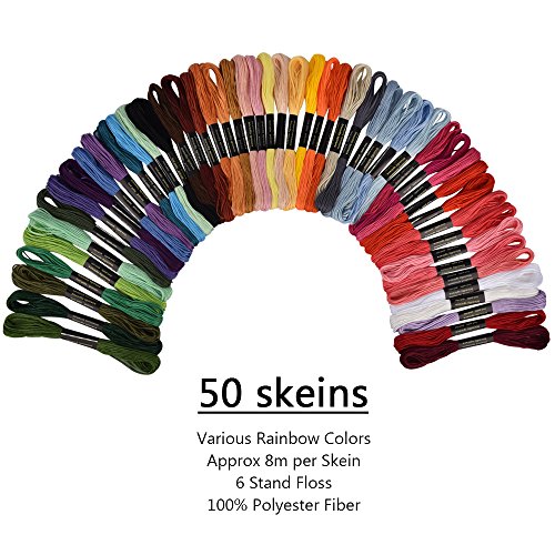 Set Ricamo Magico, Ricamo BASEIN Cuciture Punch Aghi Set di Strumenti Artigianali Combinazione tra Cui 50 Fili di Colore Per Cucito Fai Da te Cucitura a Croce - 3