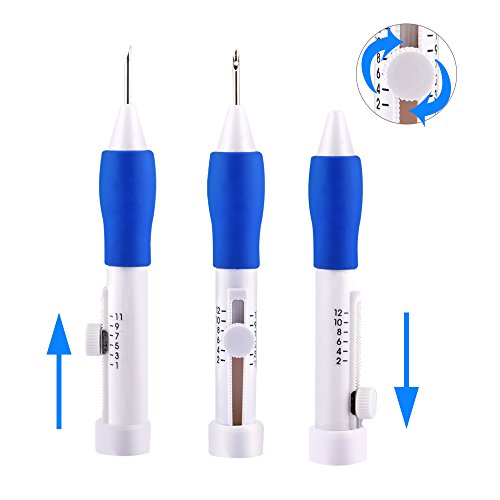 Ago Ricamo, BASEIN Magic Embroidery Pen Punch Ago Stitching Craft Strumento Per Ricamo Threaders Fai da te a Maglia Strumento di Cucito - 4