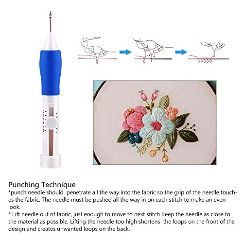 Ago Ricamo, BASEIN Magic Embroidery Pen Punch Ago Stitching Craft Strumento Per Ricamo Threaders Fai da te a Maglia Strumento di Cucito - 6
