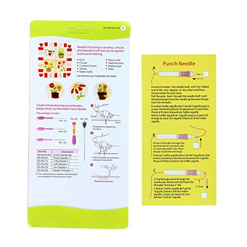 Magic ricamo penna punch Needle, ricamo set penna ricamo Stitching punch set Craft strumento per ricamo Threaders fai da te cucito, plastica, C, Standard - 4