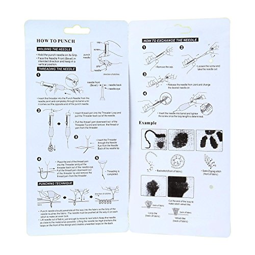 Magic ricamo penna punch Needle, ricamo set penna ricamo Stitching punch set Craft strumento per ricamo Threaders fai da te cucito, plastica, C, Standard - 5