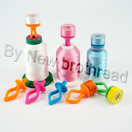 New brothread 40 Morsetti per rocchetti di Filo + 5 Bobine di Filo Supporto + 5 Bobine di Filo Clamps – Utilizzato per impedire Che Il Filo Si srotoli – per Bobine di Cucito e Ricamo - 4