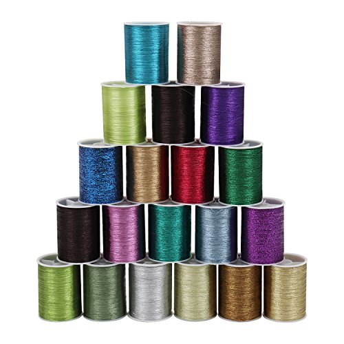 Kurtzy Fili Metallici Ricamo – 20 overlock filo – Filo Poliestere per Cucito in Colori Assortiti per Ricamo, quilting – Ideale Cucito a Macchina o a Mano – Miglior Kit per Uomini, Donne e Bambini - 2
