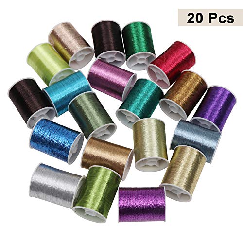 Kurtzy Fili Metallici Ricamo – 20 overlock filo – Filo Poliestere per Cucito in Colori Assortiti per Ricamo, quilting – Ideale Cucito a Macchina o a Mano – Miglior Kit per Uomini, Donne e Bambini - 3