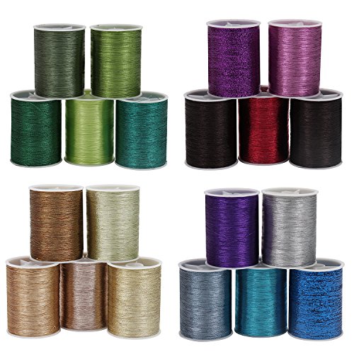 Kurtzy Fili Metallici Ricamo – 20 overlock filo – Filo Poliestere per Cucito in Colori Assortiti per Ricamo, quilting – Ideale Cucito a Macchina o a Mano – Miglior Kit per Uomini, Donne e Bambini - 5