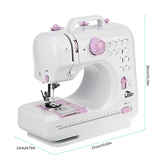 Uten Mini Macchina da Cucire elettrica Portatile Professionale Macchina Cucire Manuale per Principianti con Lampada 12 Punti (Versione 1) - 8