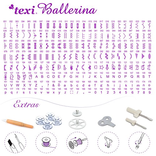 TEXI Ballerina – Macchina da Cucire controllata da Computer, 200 Modelli di Punti - 2