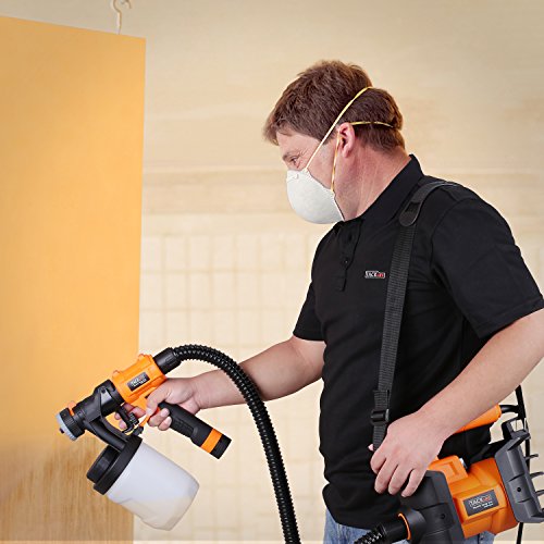 Pistola a Spruzzo 800W TACKLIFE SGP16AC Spruzzatore 6.5A, 110din/min di Spruzzo e Flusso Massimo di 1100ml/min, 3 Modalità di Pittura, 2 x Serbatoio 1200mL Tubo Flessibile 1.8m, Amovibile da Pulire - 7
